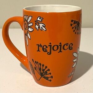 Christian Art Gifts Rejoice Ceramic Mug Cup Dishwasher Microwave Safe Orange